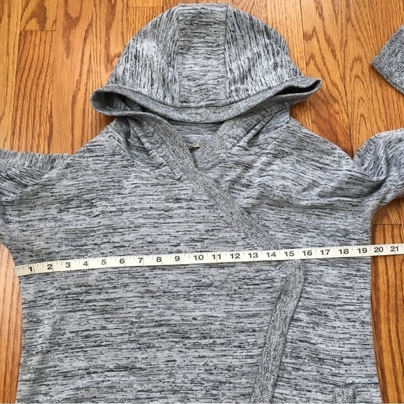 Athleta Gray Blissful Hooded Open Front wrap Sweater Cardigan - Picture 9 of 16